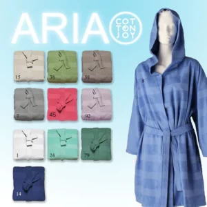 ACCAPPATOIO IN MICRO SPUGNA DI COTONE CON CAPPUCCIO COTTON JOY ARIA